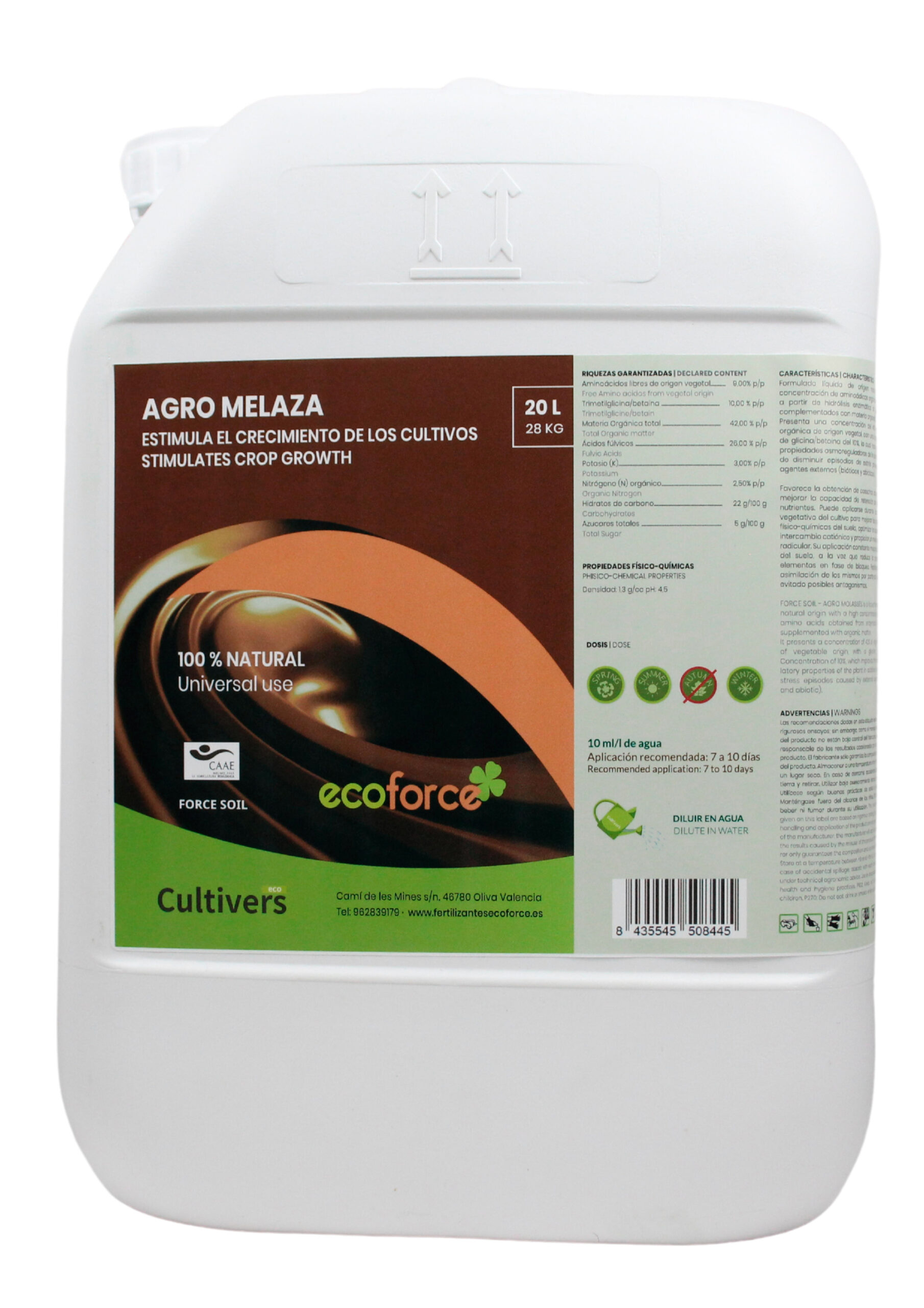 Fertilizantes - Bioestimulantes líquidos : MELAZA DE CAÑA ECO 20L